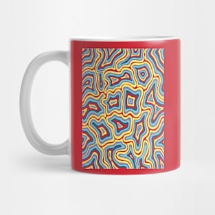 Yellow Blue Purple Red Groovy Liquid Marble Swirl Mug